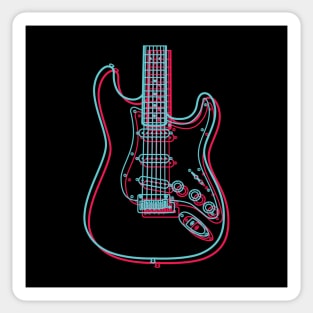 3D S-Style Electric Guitar Body Outline Sticker